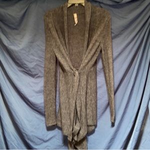 Only Sky gray tie waist cardigan, size S